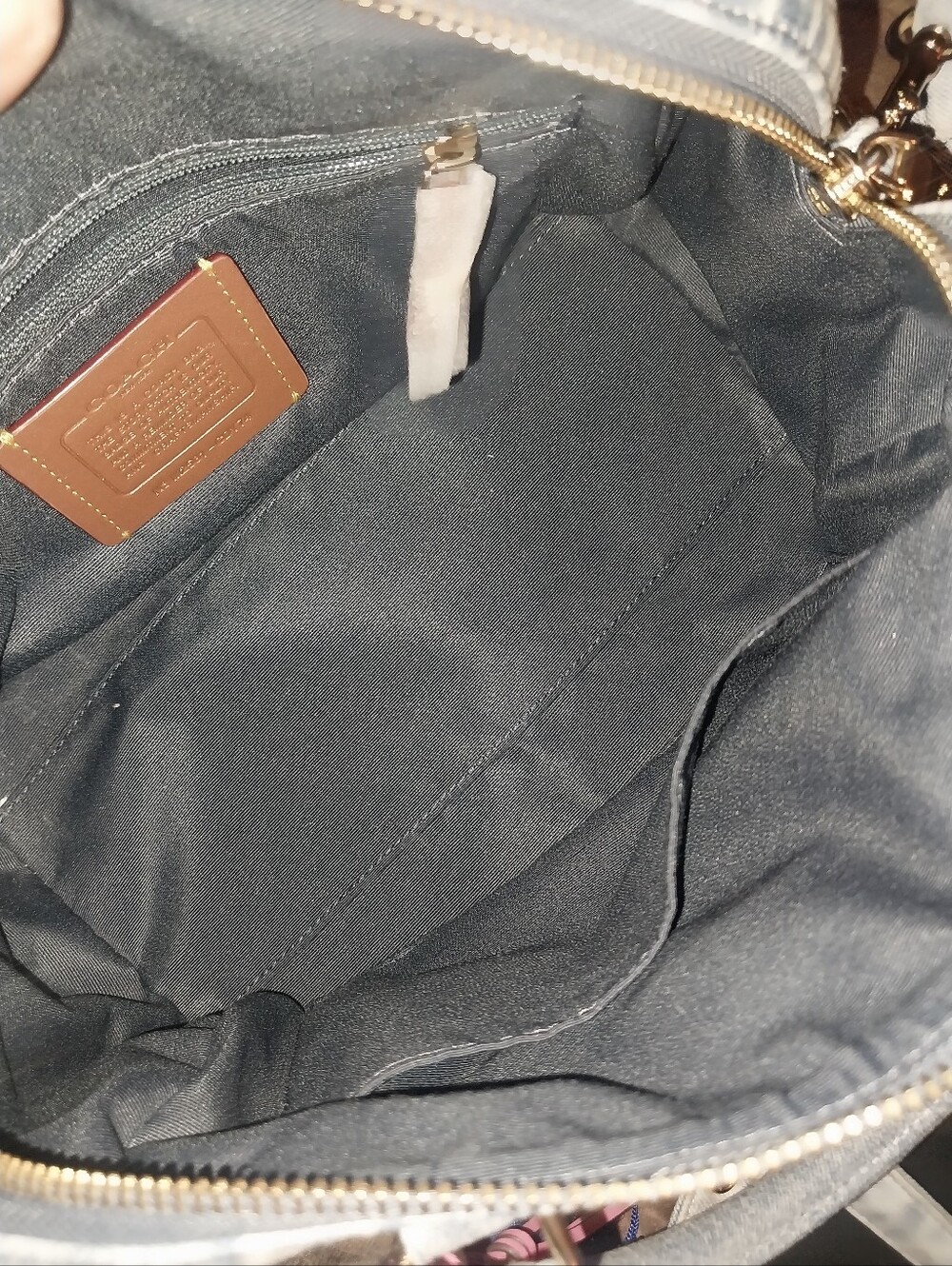 Coach Medium loved Denim Rowan Satchel Handbag in Wash Blue Denim - Picture 5 of 16